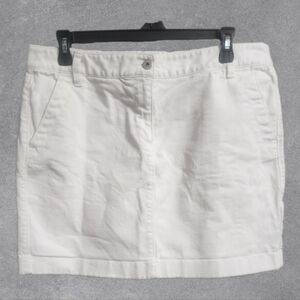 Ann Taylor Loft white denim mini skirt size 8
